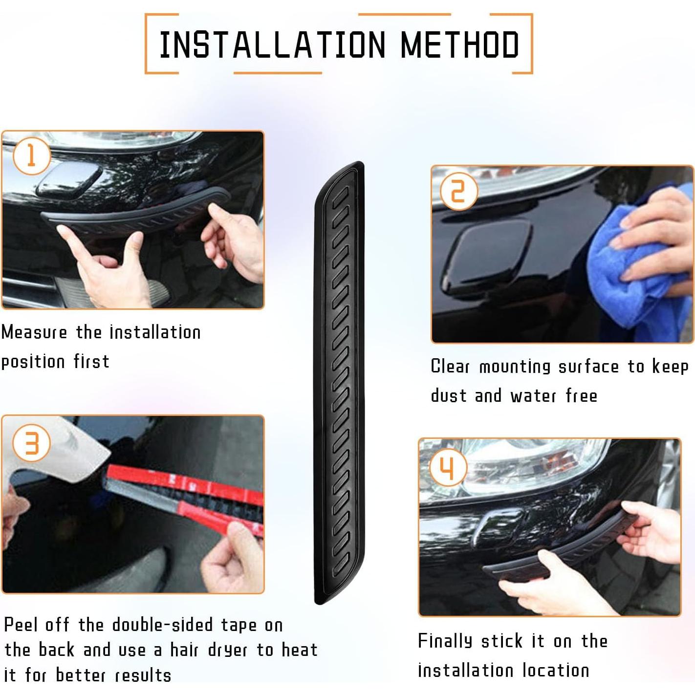 Tiras Antirayaduras para Parachoques Suvnie 40.5x5 cm Negro