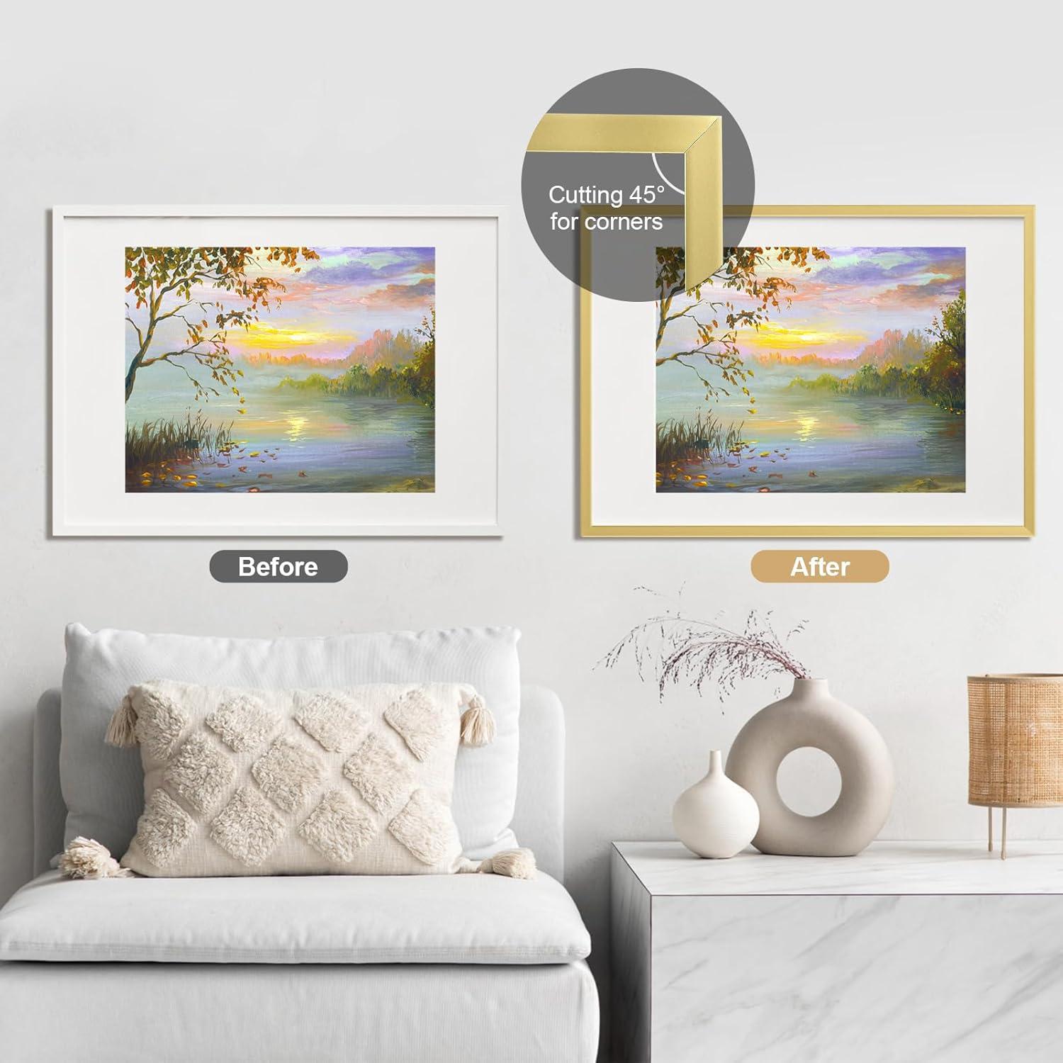 Moldura Autoadhesiva de Oro 5m x 2cm TVlifams para Decoración