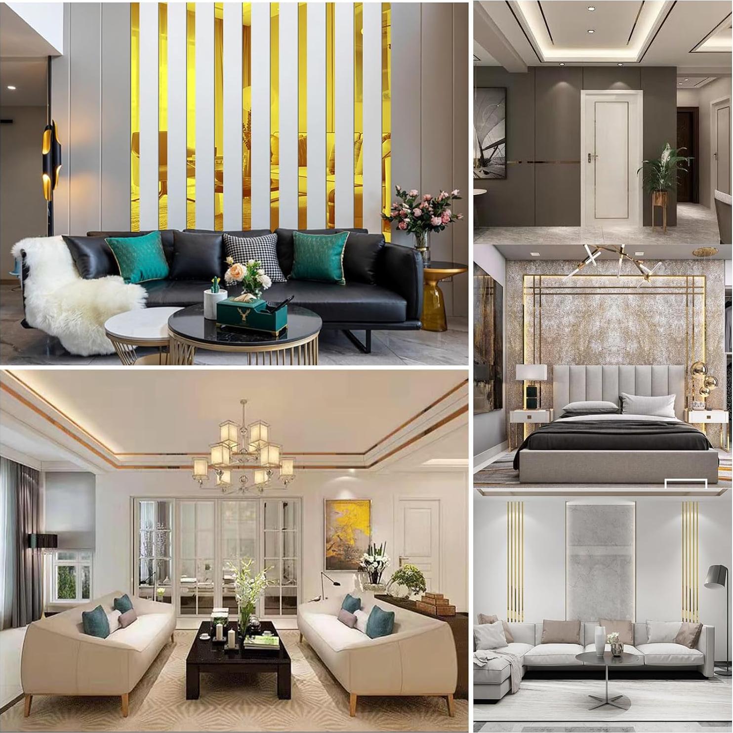 Moldura Autoadhesiva de Oro 5m x 2cm TVlifams para Decoración