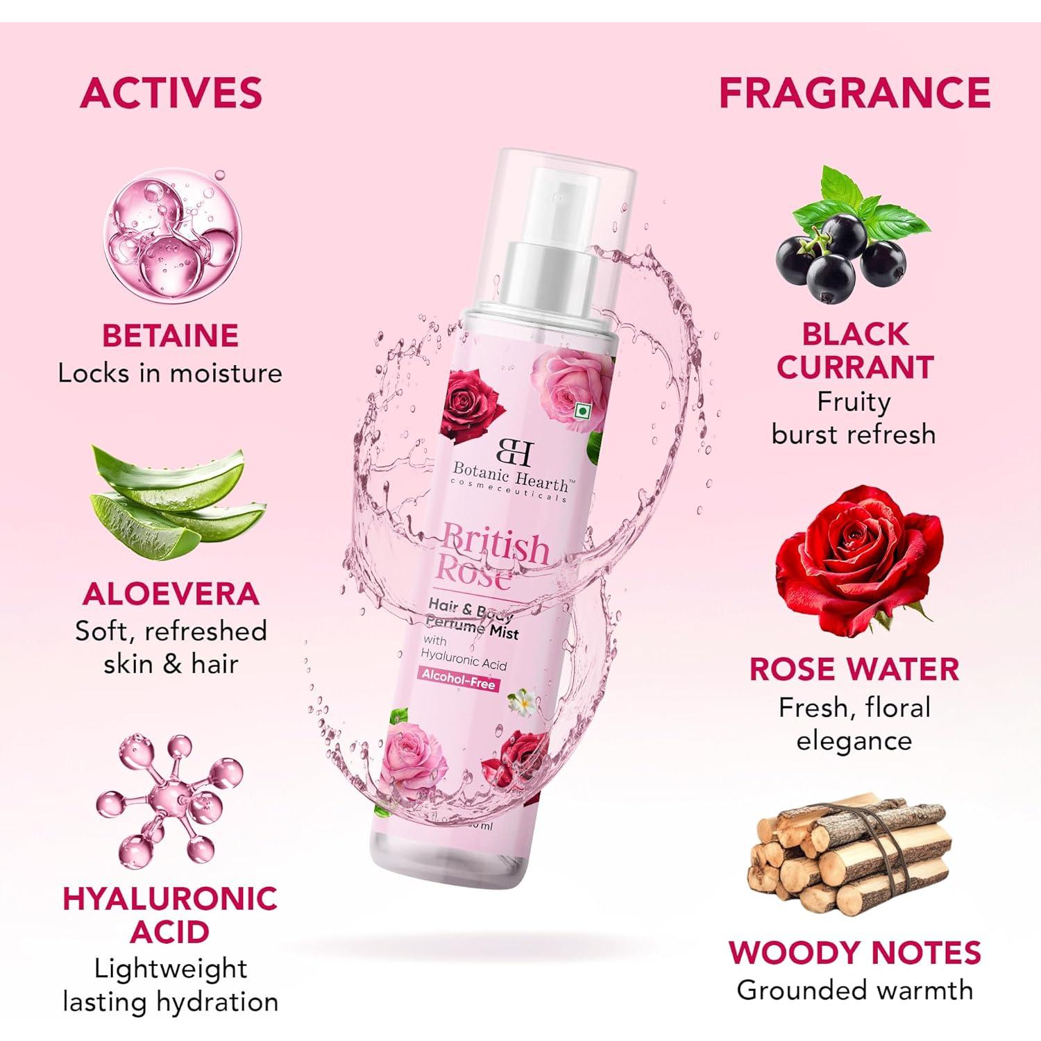 Spray Corporal y para Cabello Botanic Hearth Rosa Británica 100 ml