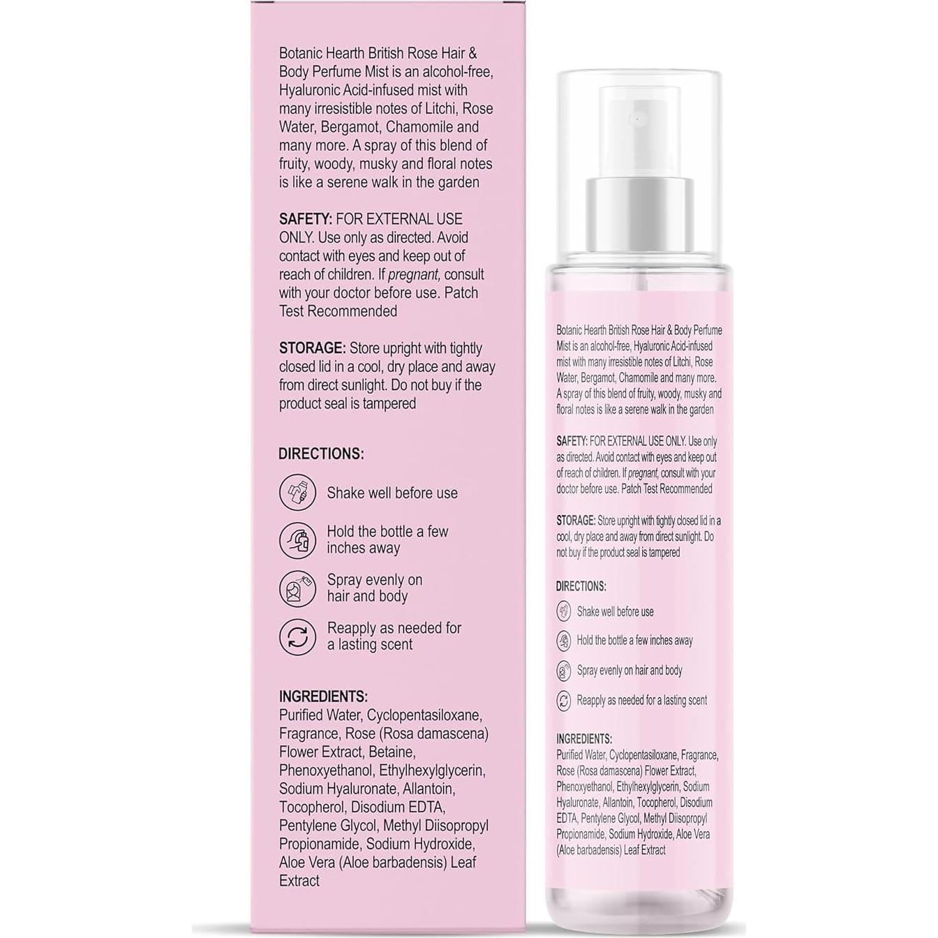 Spray Corporal y para Cabello Botanic Hearth Rosa Británica 100 ml