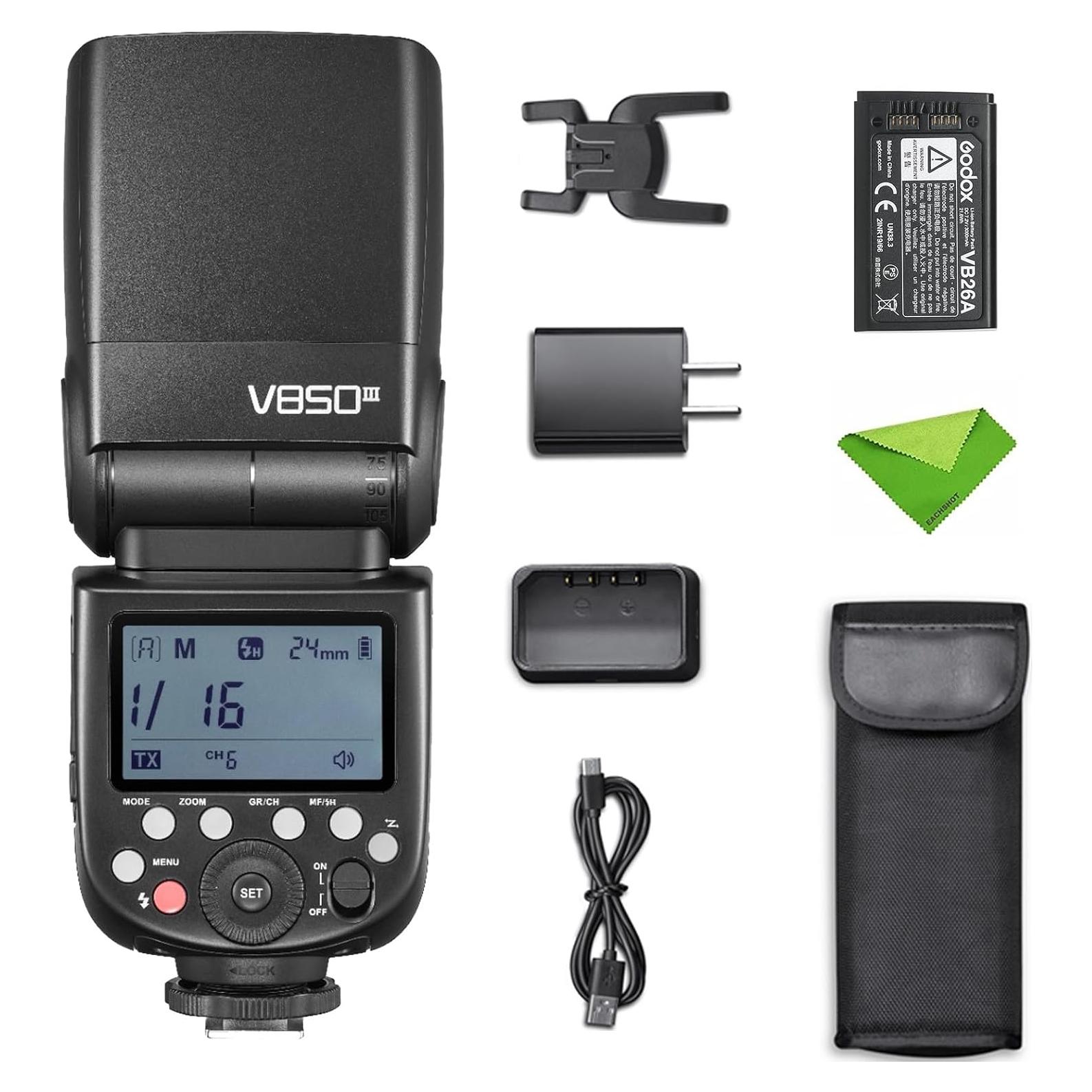 Flash Godox V850III 7.2V 2600mAh HSS 1/8000 para DSLR