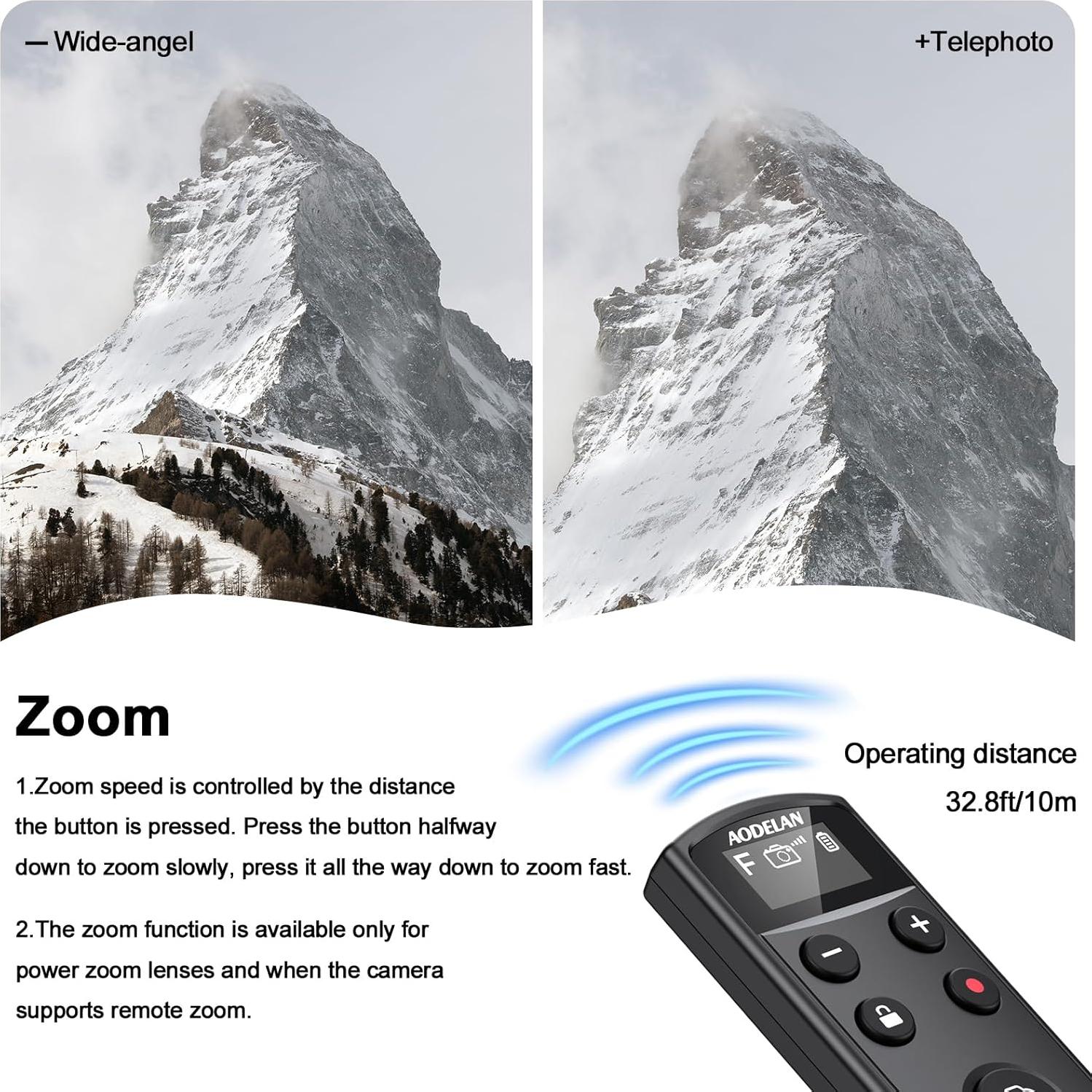 Control Remoto Inalámbrico AODELAN para Cámara Fujifilm Negro