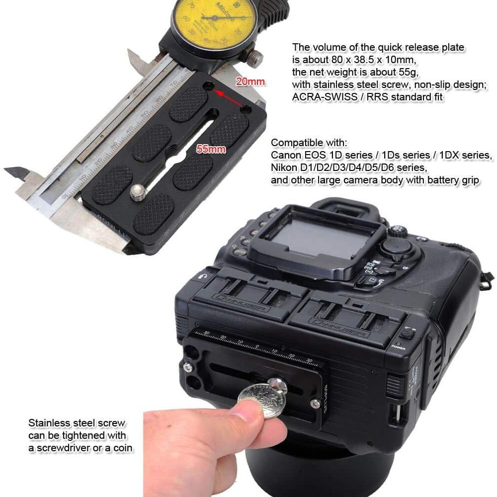 Placa de Liberación Rápida iShoot QS-80PLUS 80mm Arca-Swiss