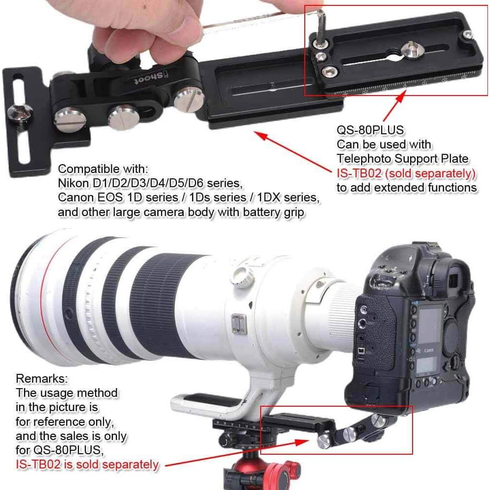 Placa de Liberación Rápida iShoot QS-80PLUS 80mm Arca-Swiss