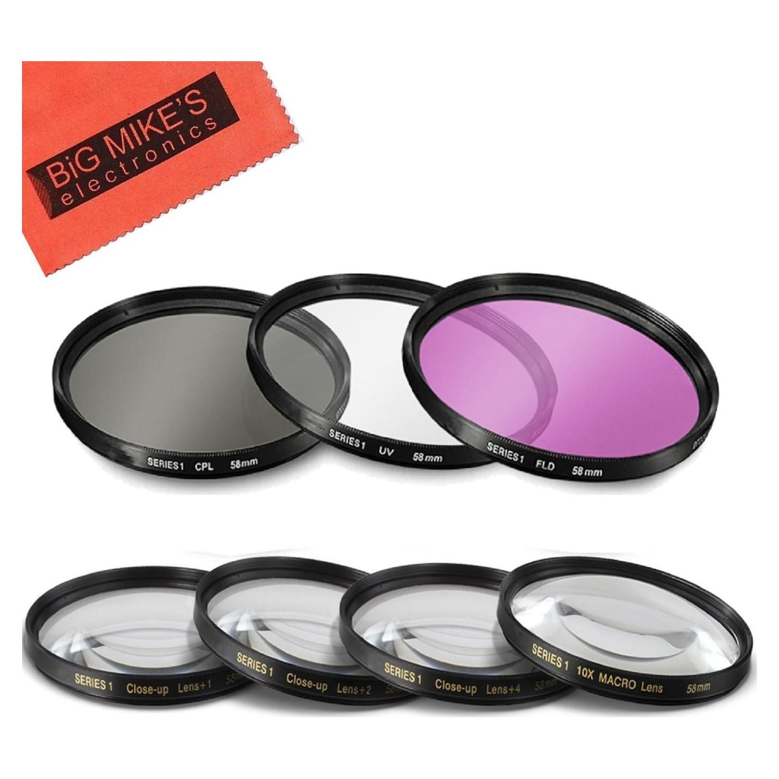 Juego de Filtros Canon 58mm 7PC UV-CPL-FLD + Acercamiento