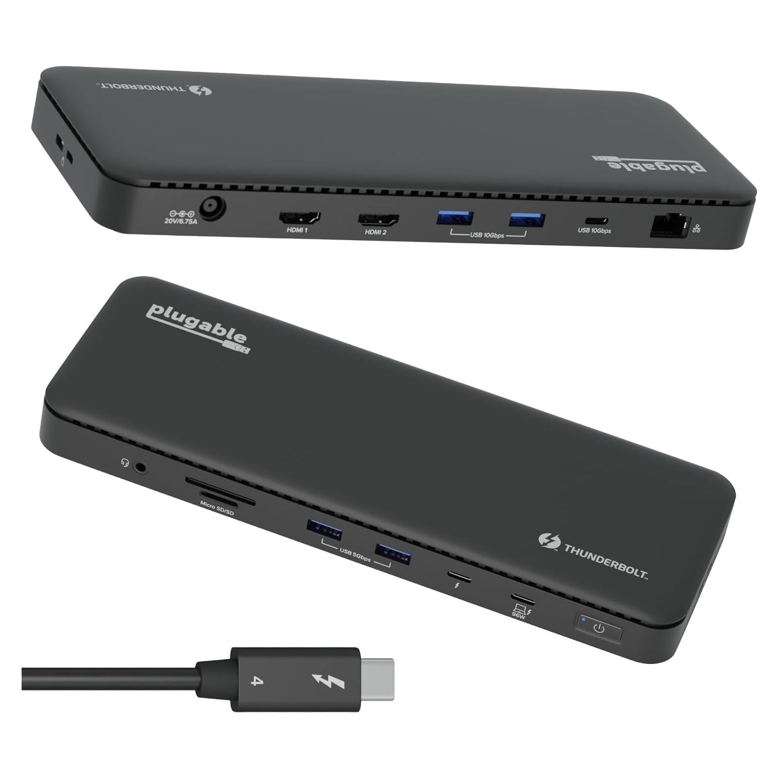 Dock Thunderbolt 4 Plugable TBT4-UD5 100W 2x4K HDMI