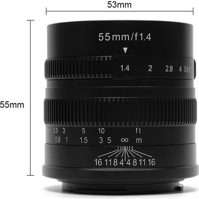 Lente Fijo 7artisans 55mm F1.4 Manual para Fuji X Mount