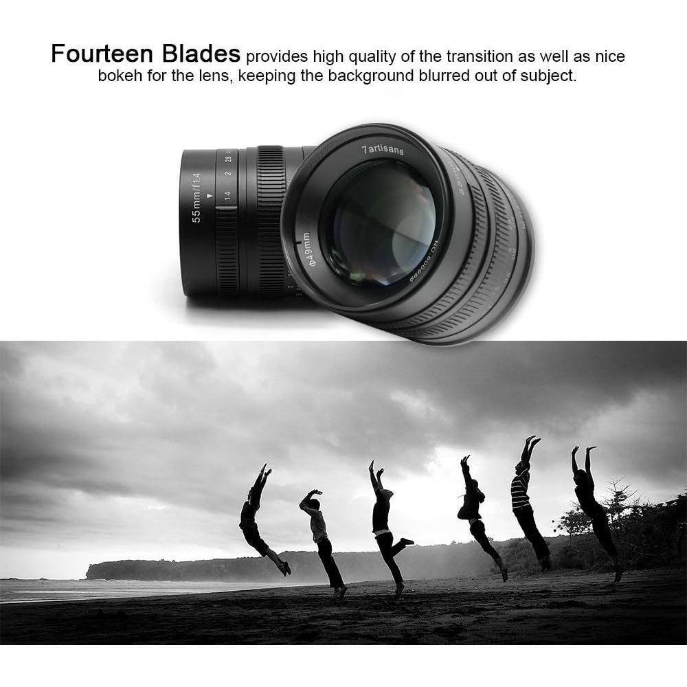 Lente Fijo 7artisans 55mm F1.4 Manual para Fuji X Mount