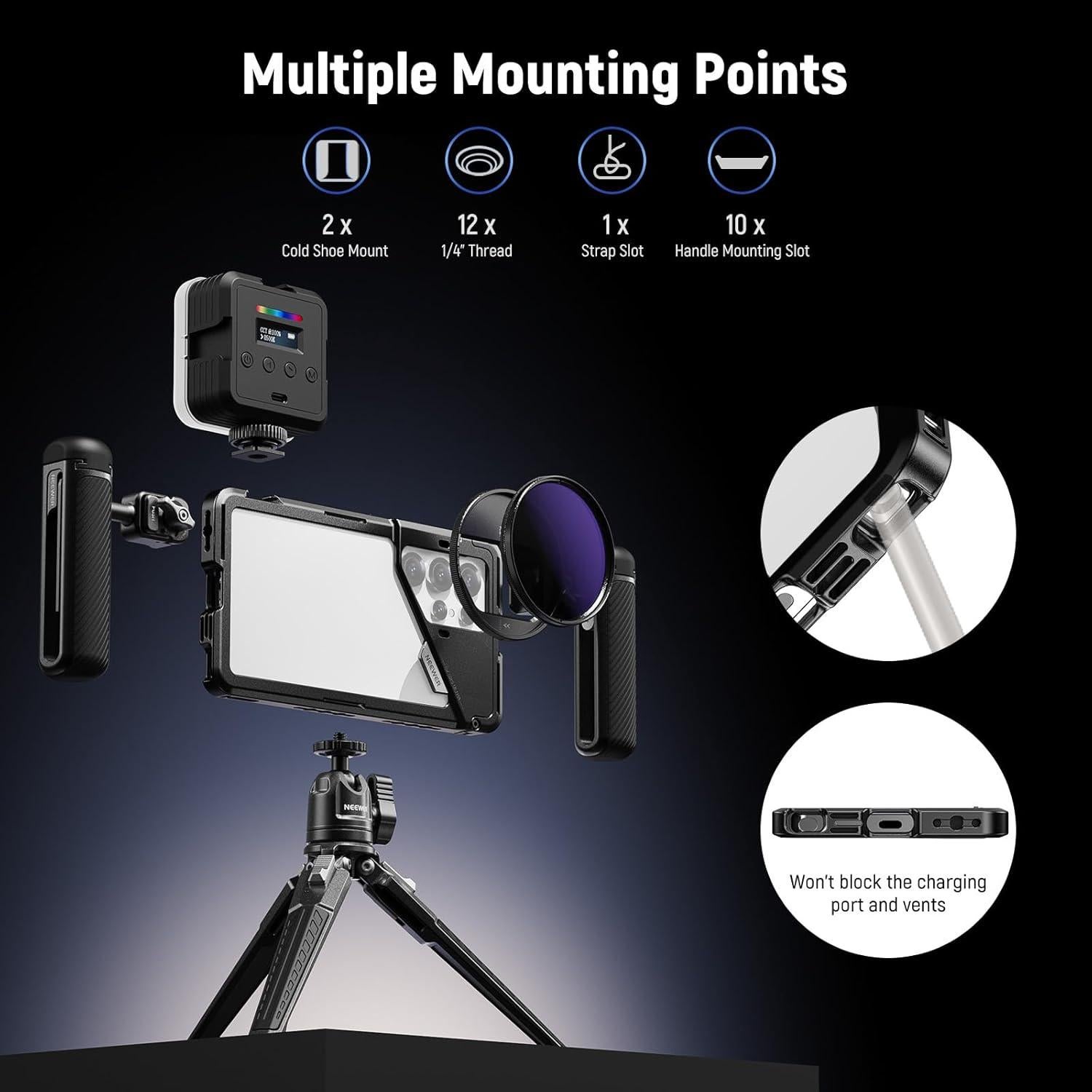 Soporte de Jaula para Teléfono NEEWER PA082 para Galaxy S25 Ultra