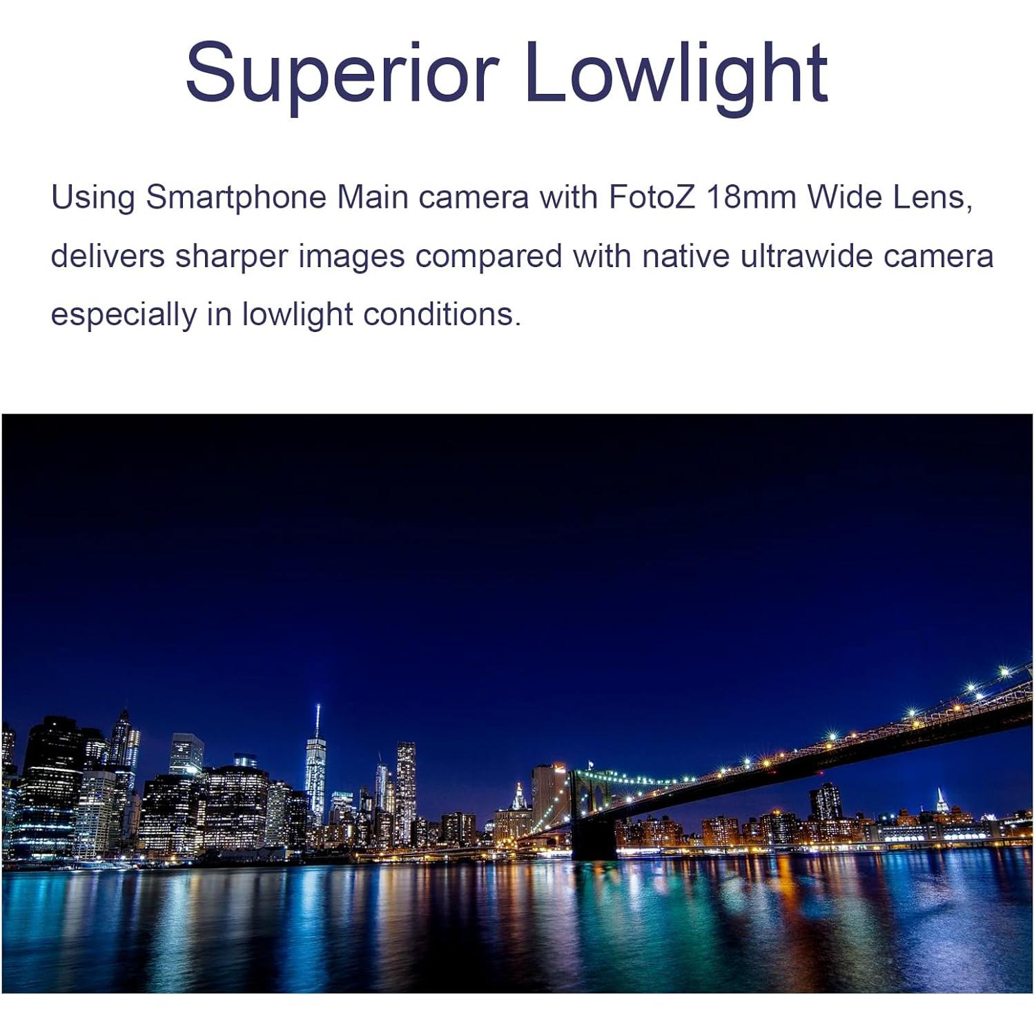 Lente Gran Angular 18mm FotoZ con Clip 17mm para Smartphones