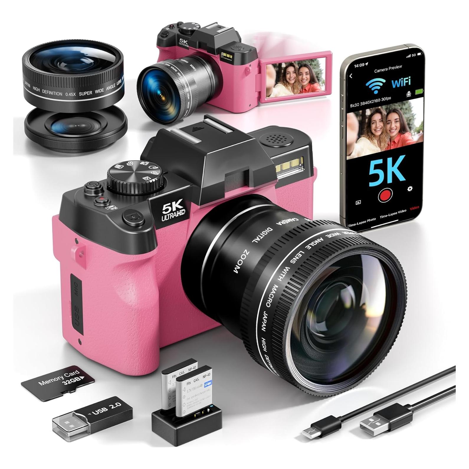 Cámara Digital G-Anica S100 48MP 5K Vlogging Rosa