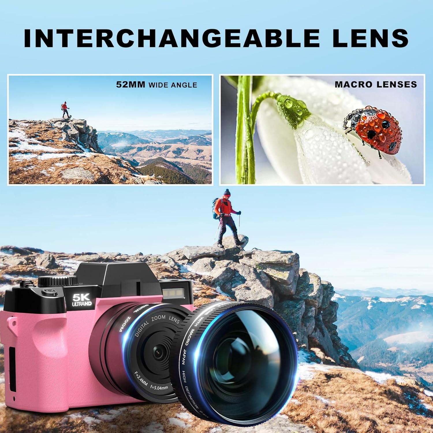 Cámara Digital G-Anica S100 48MP 5K Vlogging Rosa