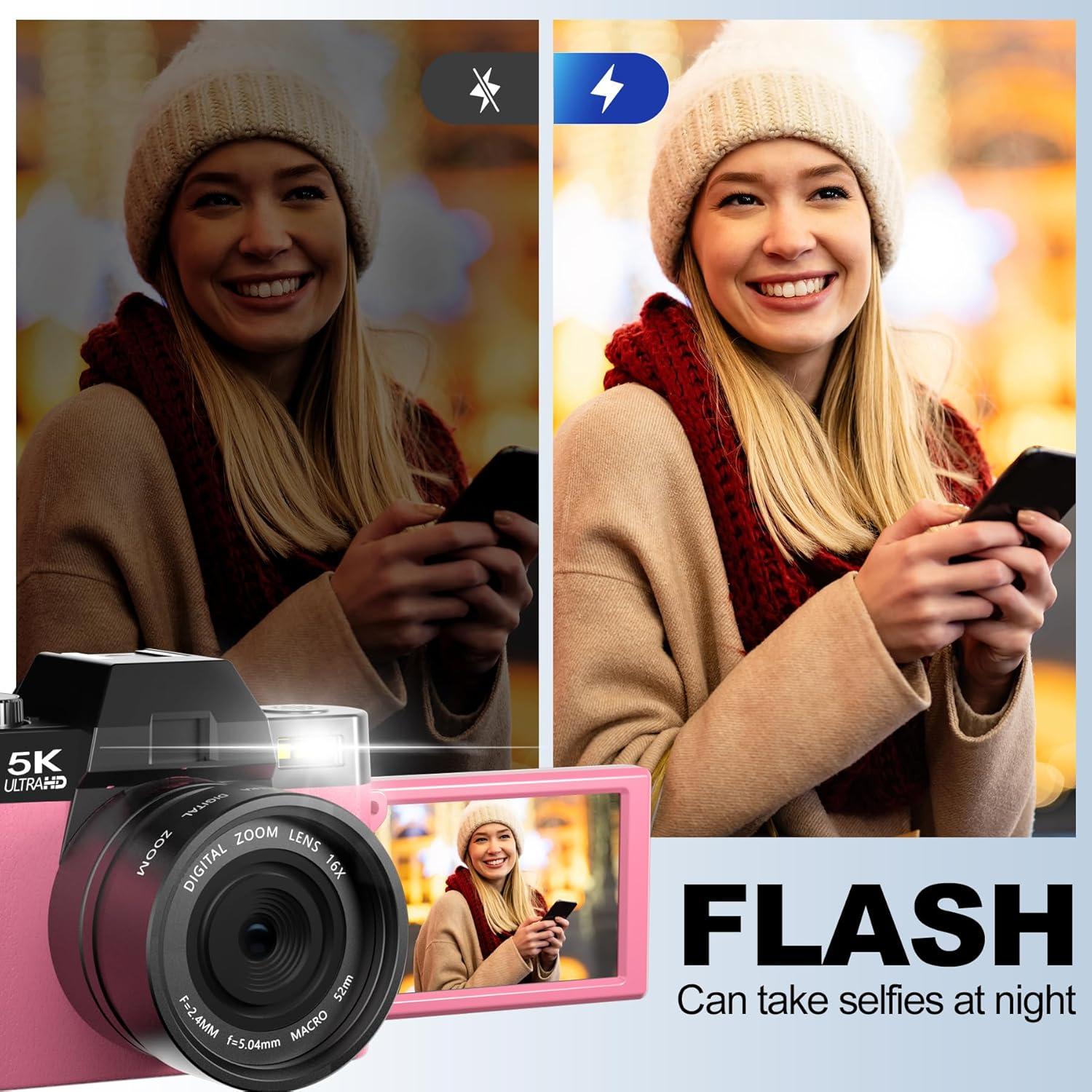 Cámara Digital G-Anica S100 48MP 5K Vlogging Rosa