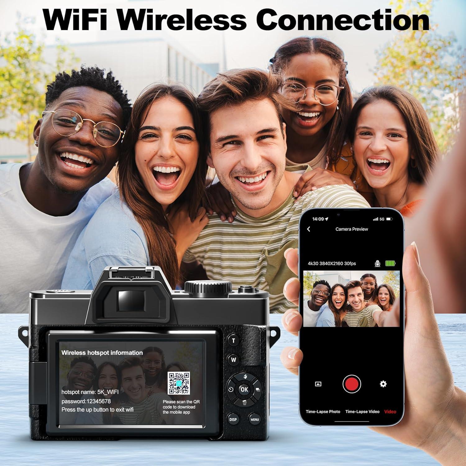 Cámara Digital G-Anica S100 48MP 5K Vlogging Rosa