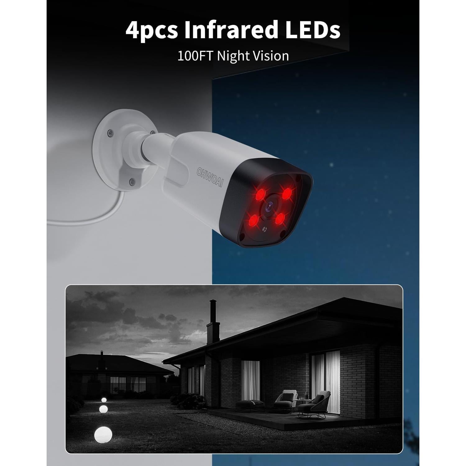 Cámara de Seguridad IP OHWOAI 8MP 4K con Audio Bidireccional