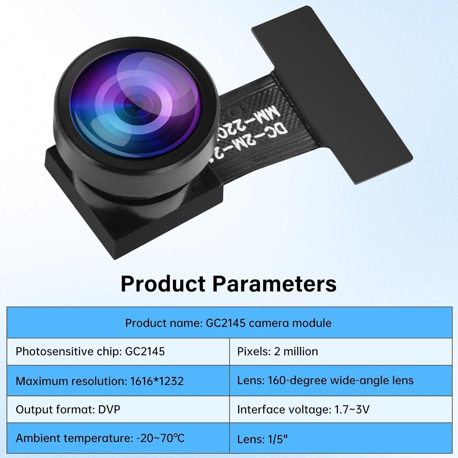 Módulo de cámara FORIOT GC2145 2MP Gran Angular 160° DVP