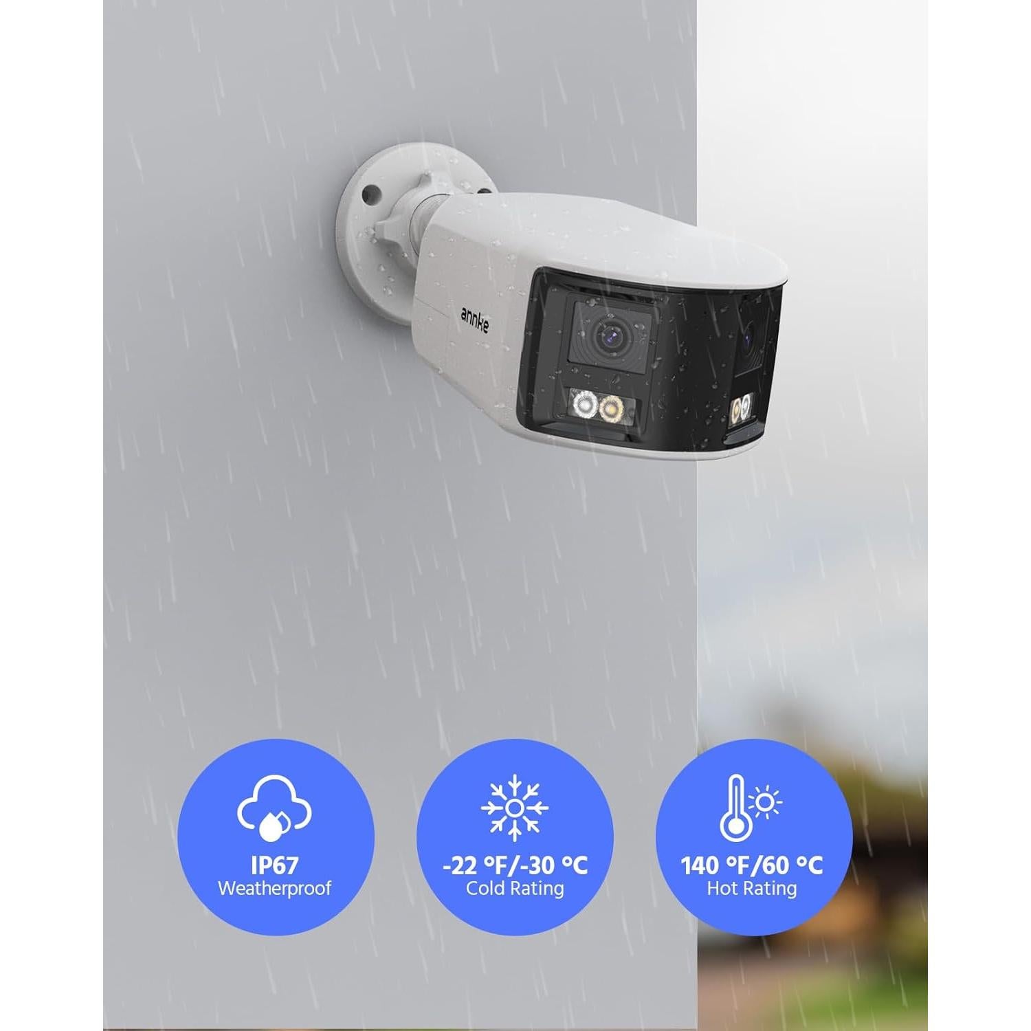 Cámara de Seguridad ANNKE 4K PoE Doble Lente 180° IP67