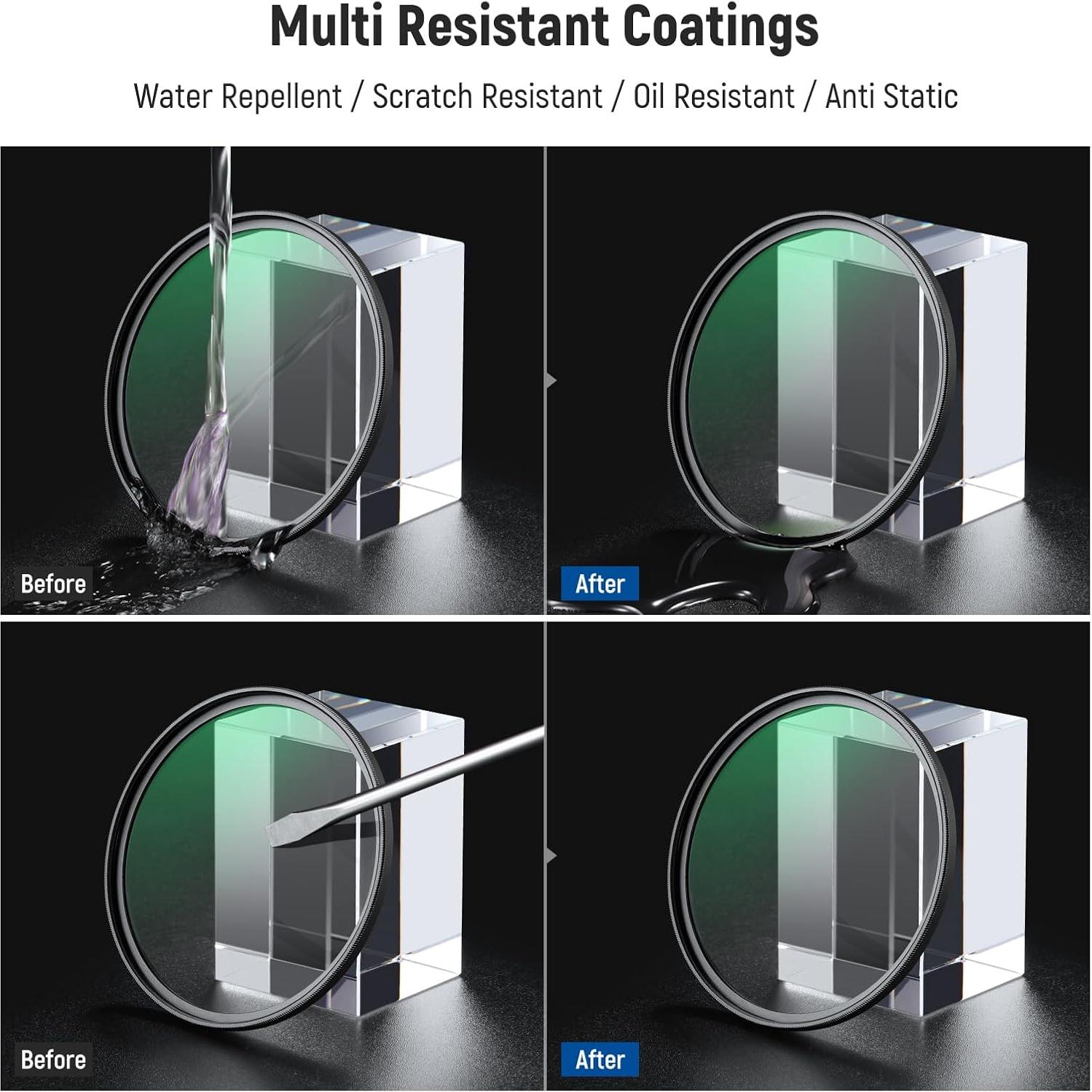 Filtro UV NEEWER 52mm con tapa de lente y vidrio óptico HD