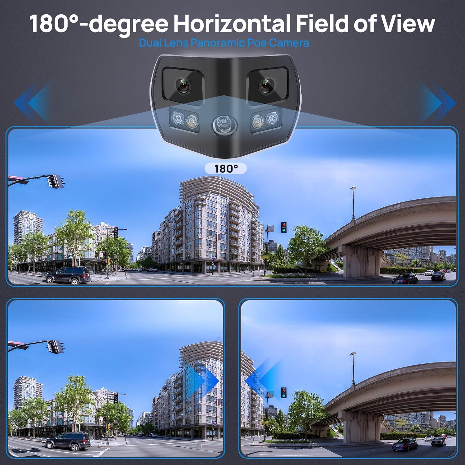 Cámara de Seguridad Exterior 4K 8MP Doble Lente 180° IP67