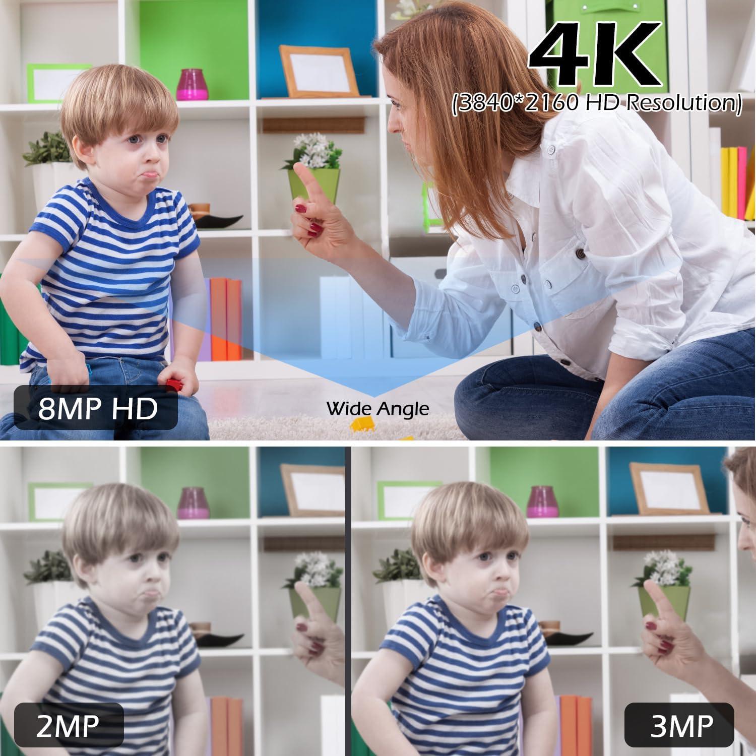 Cámara Domo de Seguridad 4K MWRCTV 8MP PoE Lente 2.8mm