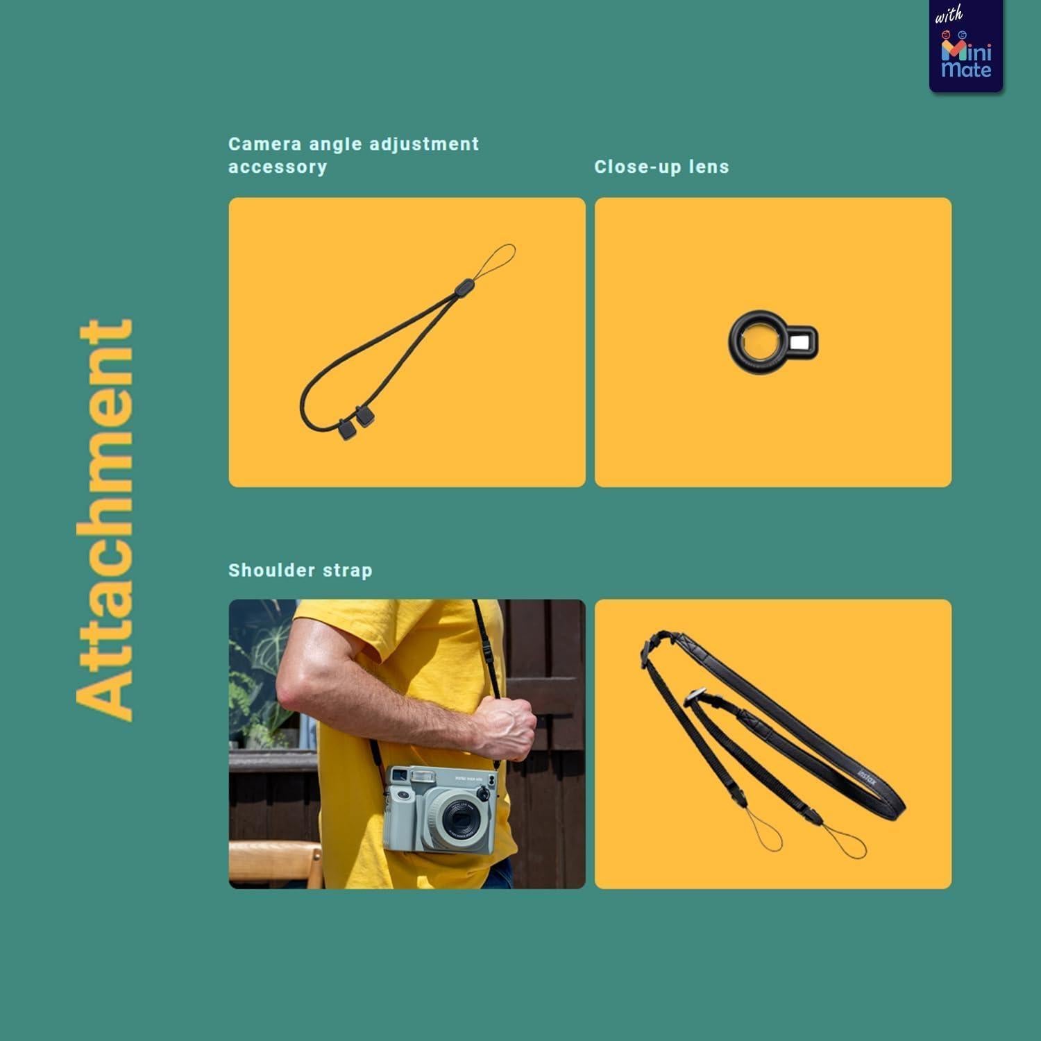 Cámara Instantánea Fujifilm Instax Wide 400 Verde + 2 Paquetes