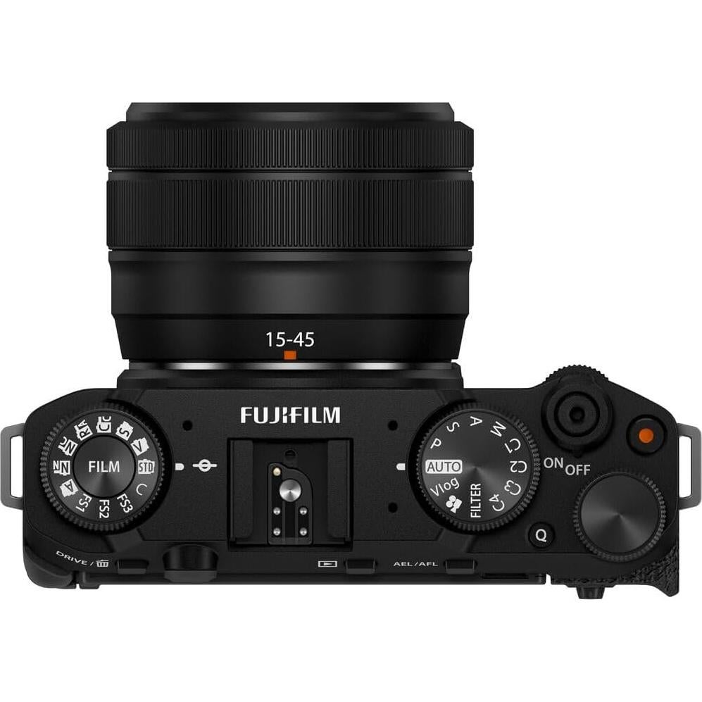 X-M5 Mirrorless Digital Camera with Fuji XC 15-45mm f/3.5-5.6 OIS PZ Lens Kit - Black Bundle with 64GB UHS-II SDXC Memory Card + Flexible Vlogger Tripod + Bag + Filter and More