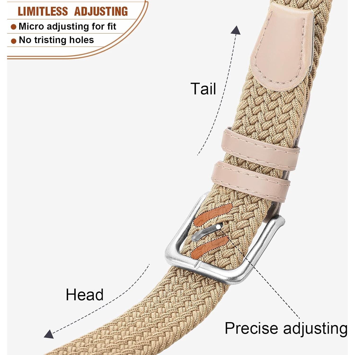 Cinturón elástico trenzado para hombres - Ajuste 68.5-76.2 cm