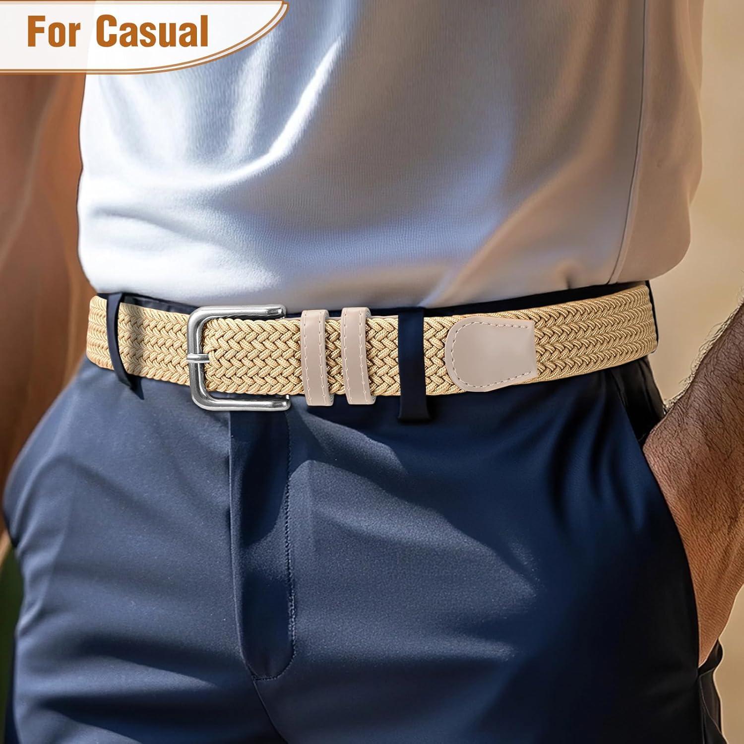 Cinturón elástico trenzado para hombres - Ajuste 68.5-76.2 cm