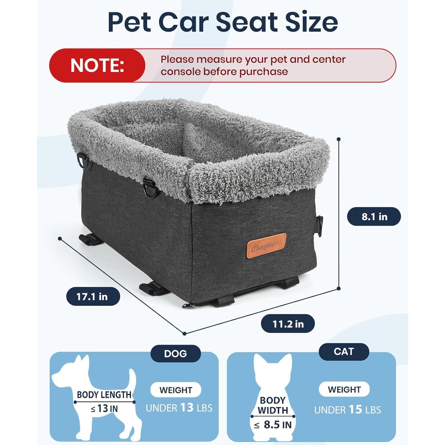 Asiento de Coche para Perros BurgeonNest Mediano 6.8kg