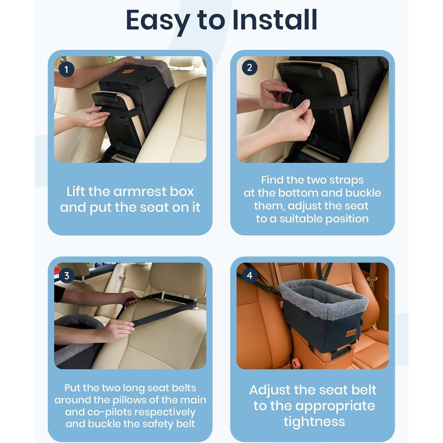 Asiento de Coche para Perros BurgeonNest Mediano 6.8kg