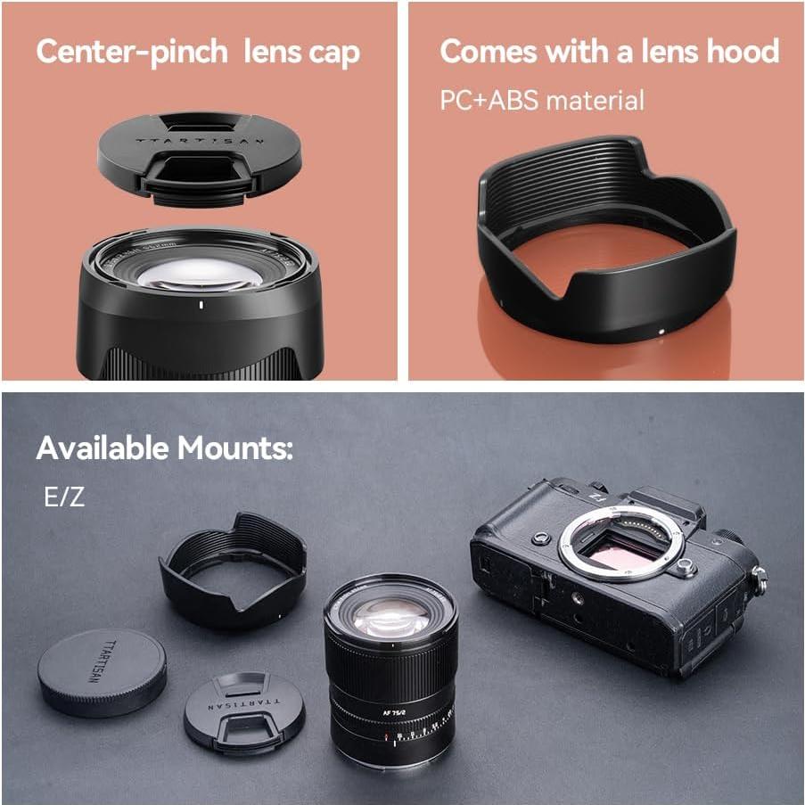 Lente Prime TTARTISAN 75mm F2 para Cámara Sony E Mount