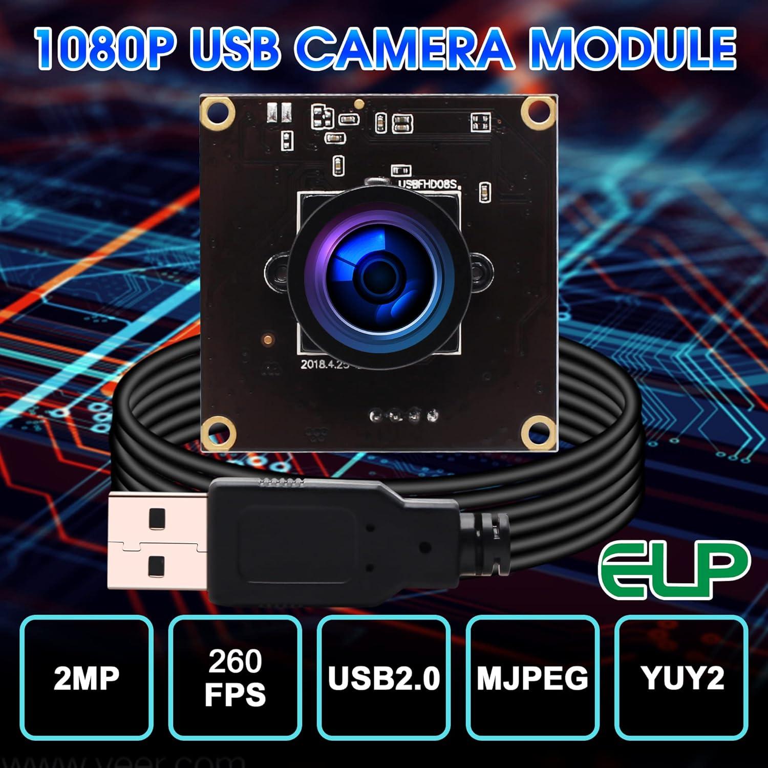 Cámara USB ELP 1080P HD con Lente Gran Angular 2.9mm