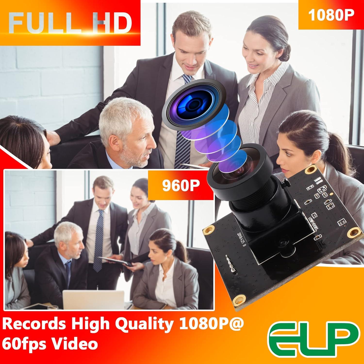 Cámara USB ELP 1080P HD con Lente Gran Angular 2.9mm