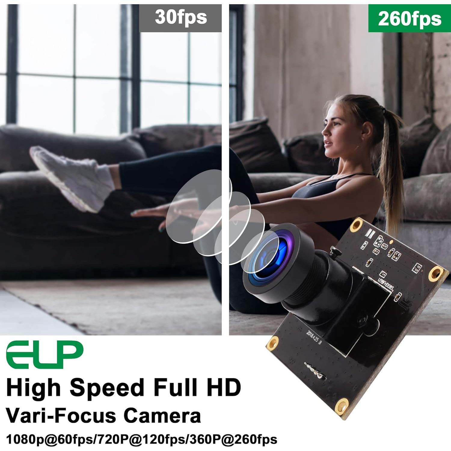 Cámara USB ELP 1080P HD con Lente Gran Angular 2.9mm