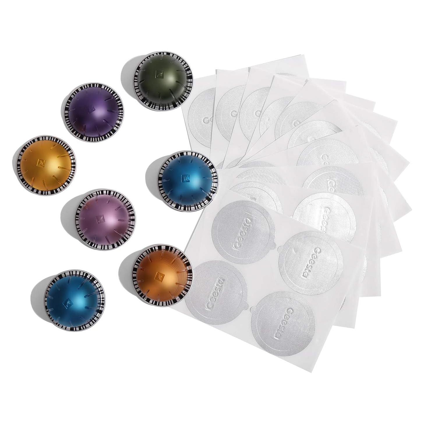Sellos de Aluminio Reutilizables Geesta para Nespresso Vertuoline - 120 Pcs
