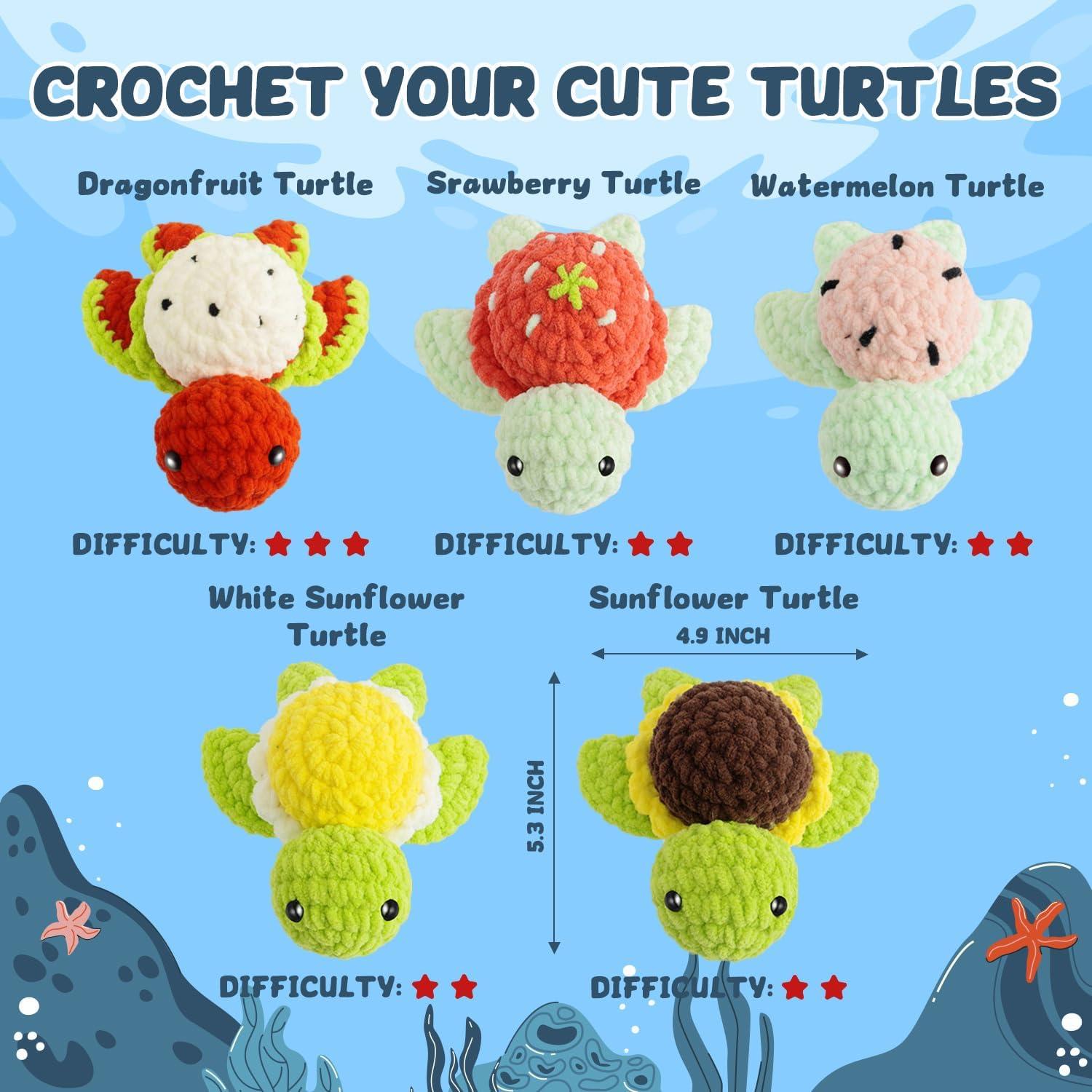 Kit de Crochet POP COCHE Tortugas Frutales para Principiantes