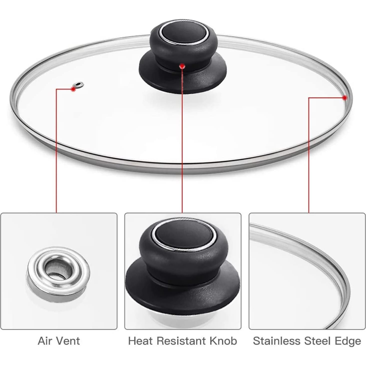 Tapa de Vidrio Templado ZUIHUI 20 cm para Sartén y Olla