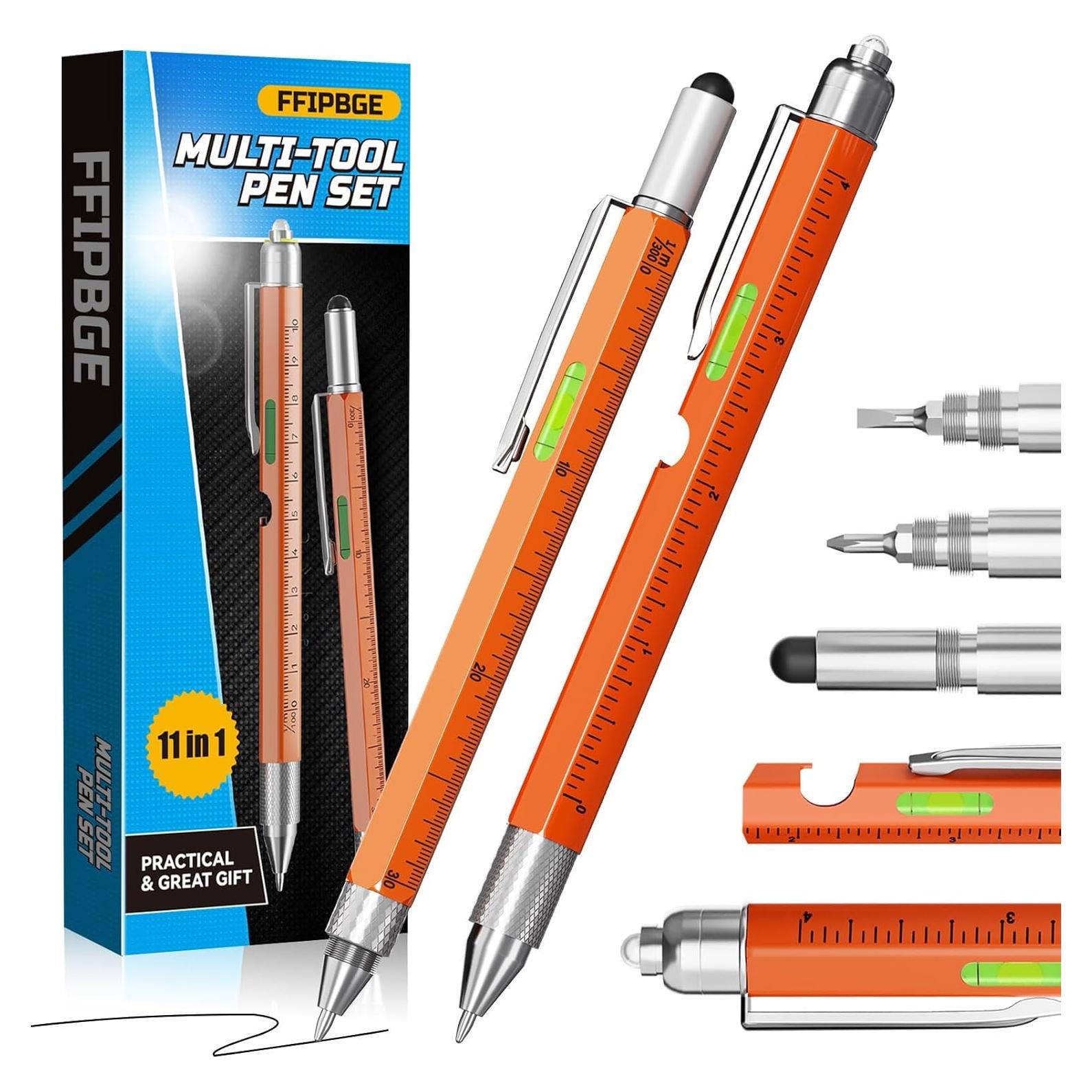 Set de bolígrafo multi-herramienta FFIPBGE 11 en 1 Naranja