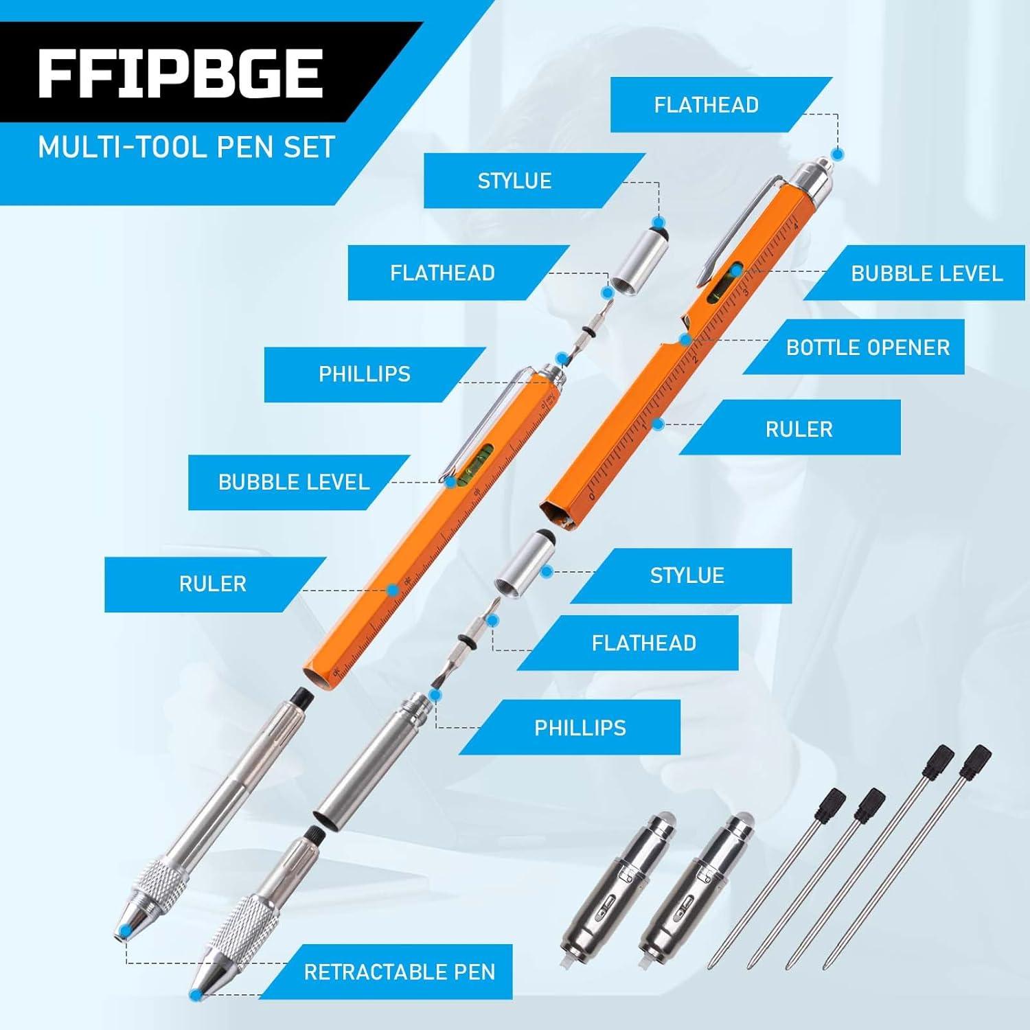 Set de bolígrafo multi-herramienta FFIPBGE 11 en 1 Naranja