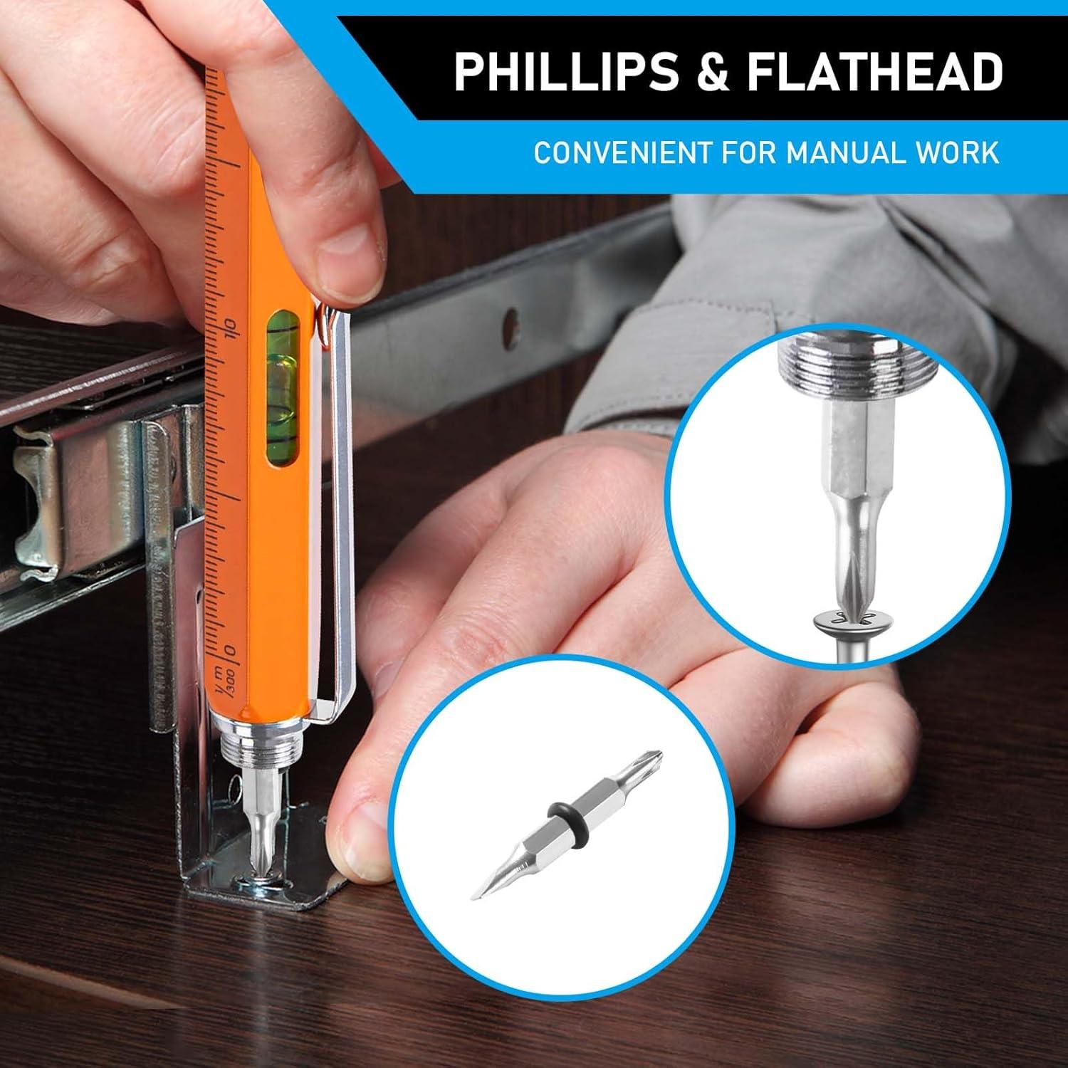 Set de bolígrafo multi-herramienta FFIPBGE 11 en 1 Naranja