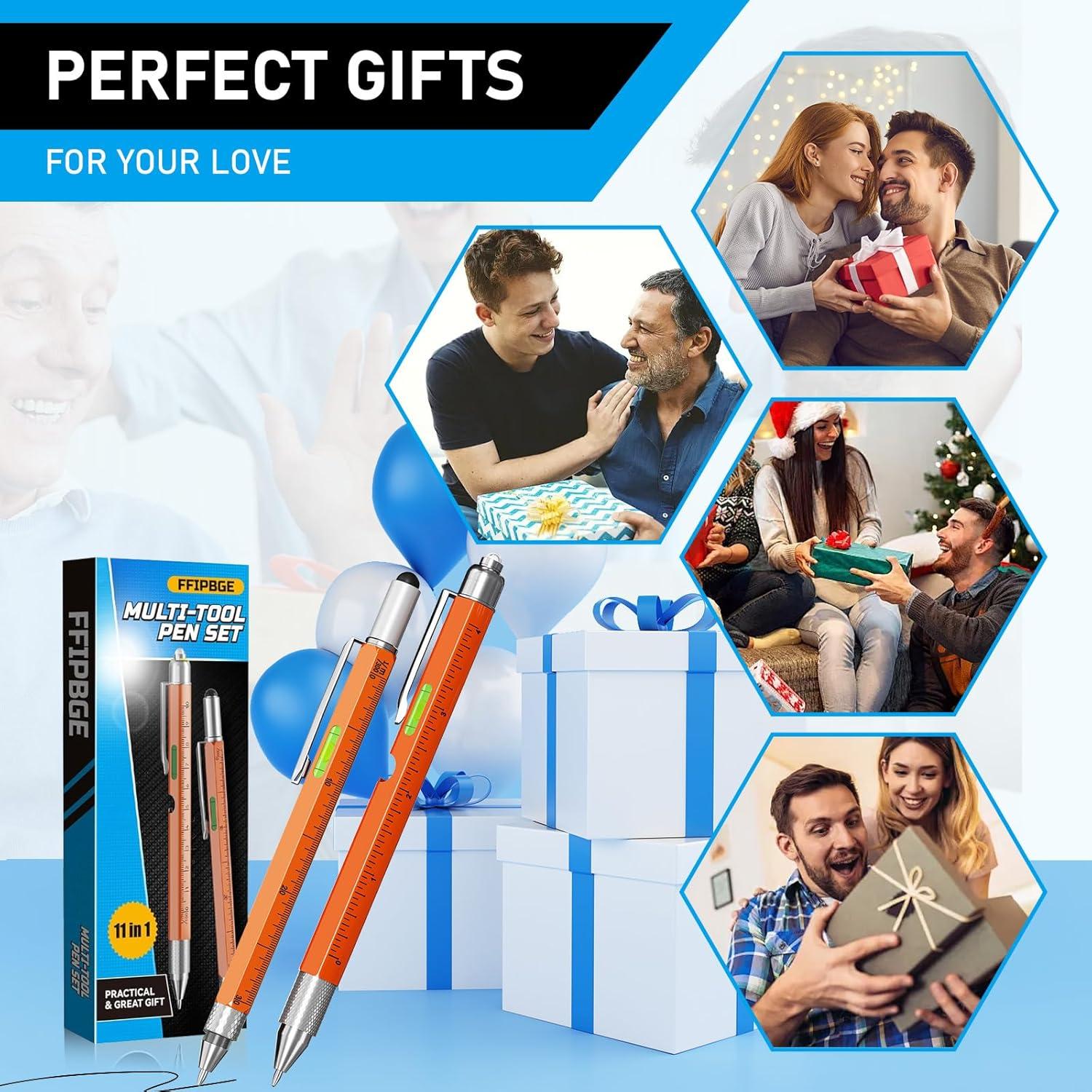 Set de bolígrafo multi-herramienta FFIPBGE 11 en 1 Naranja