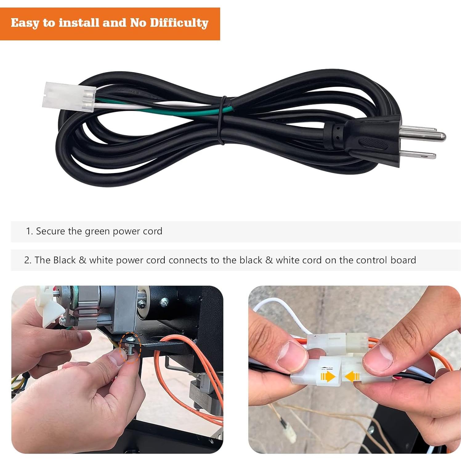 Cable de Alimentación de 1.83m YAOAWE para Parrillas de Pellet