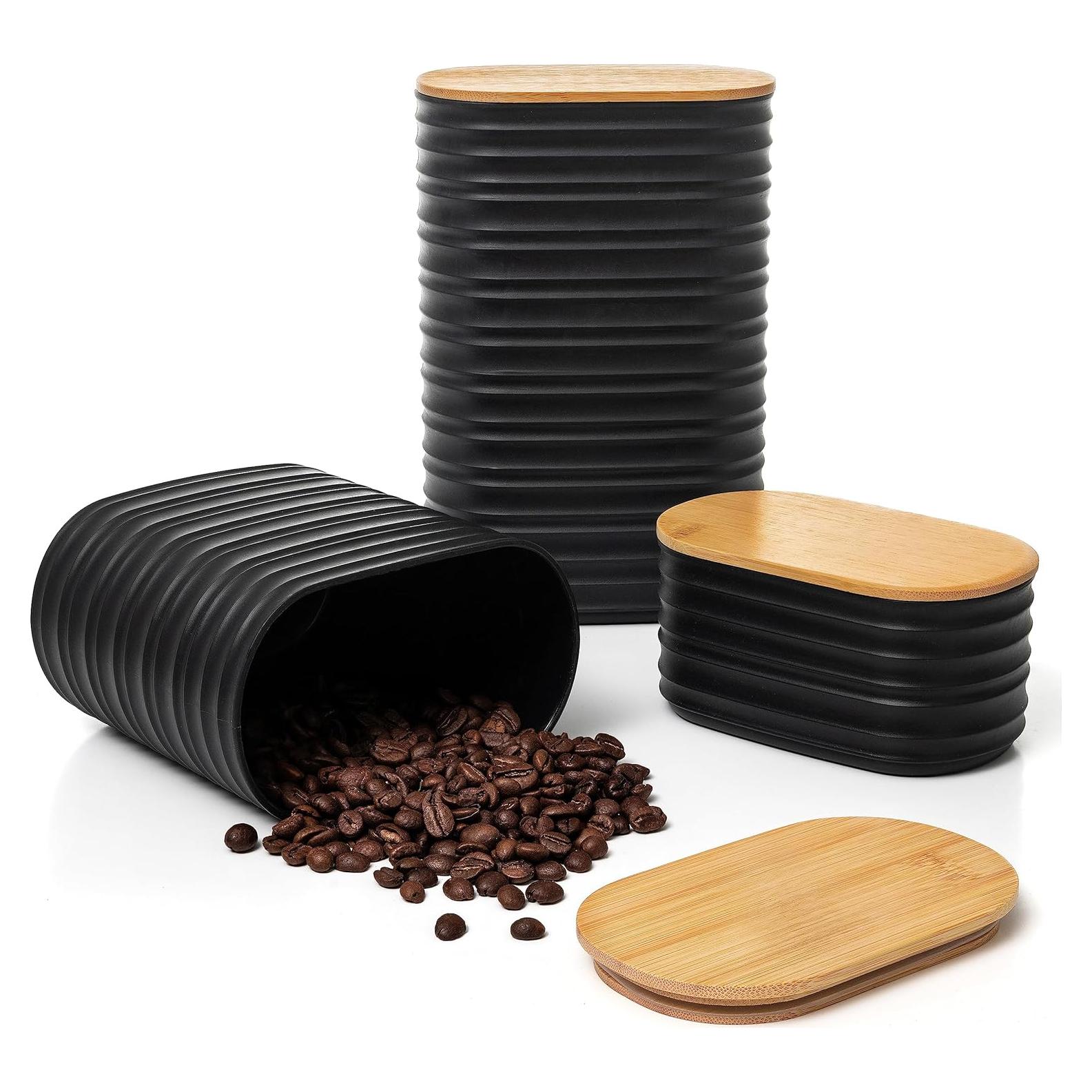 Juego de 3 Tarros Herméticos Mixpresso con Tapa de Bambú