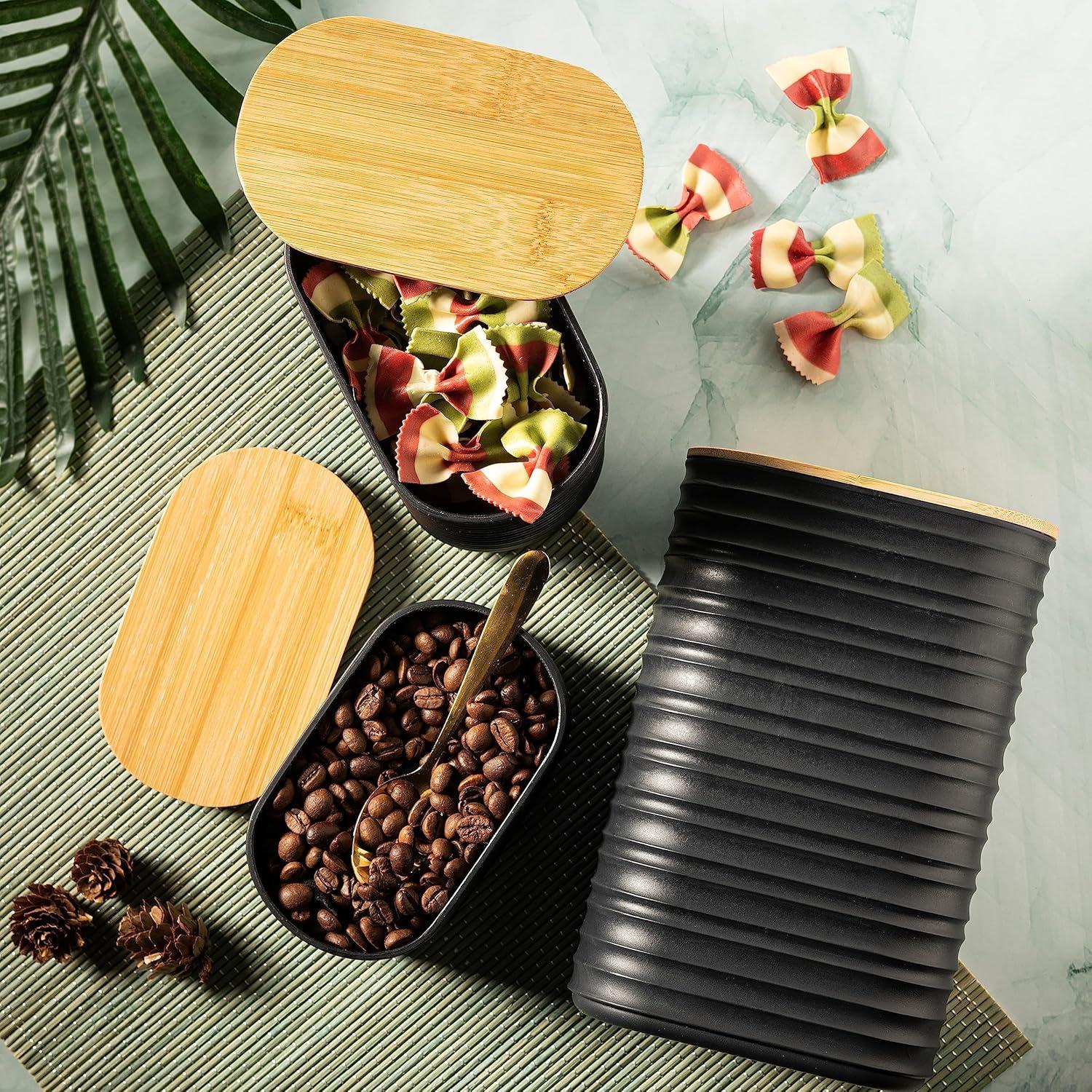 Juego de 3 Tarros Herméticos Mixpresso con Tapa de Bambú