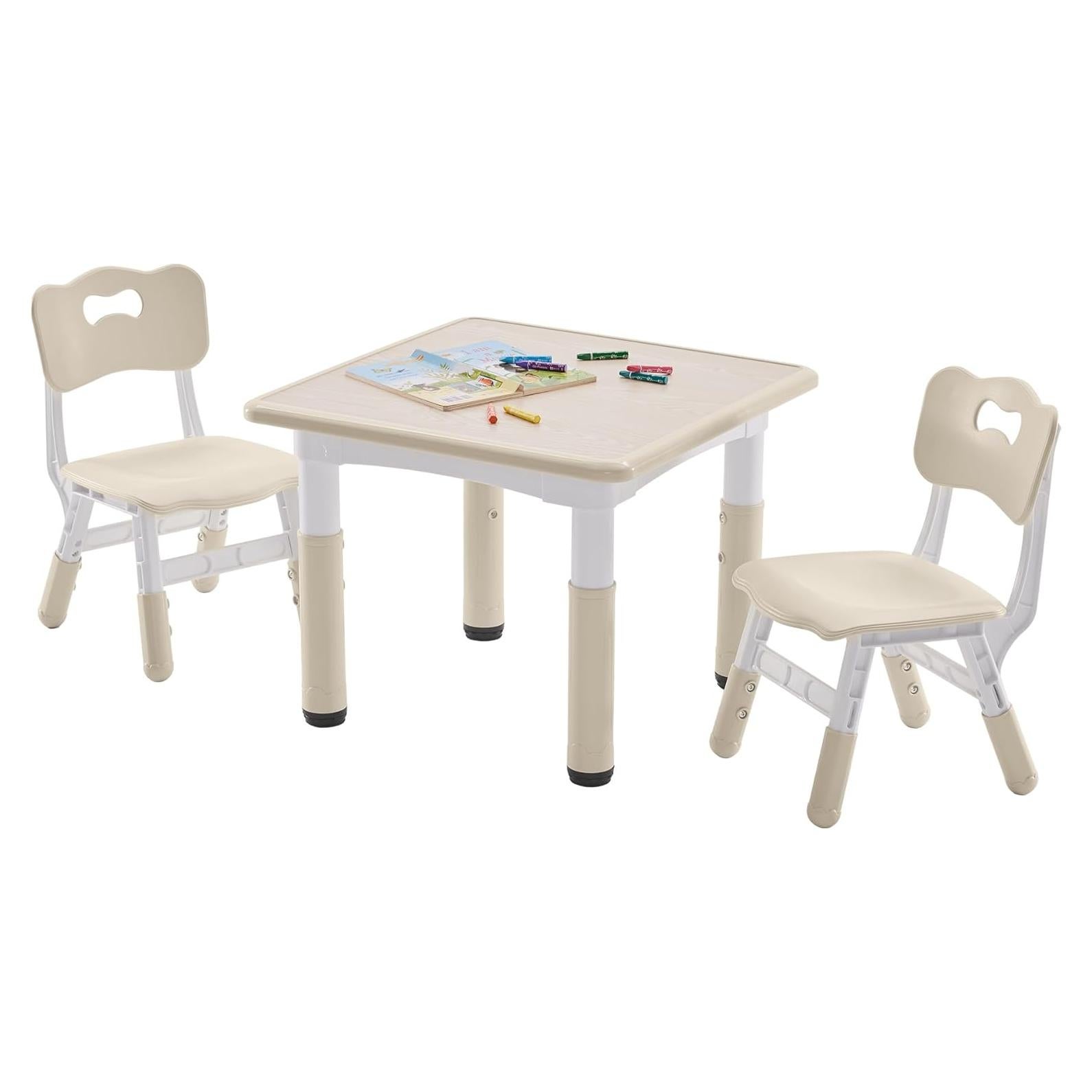 Juego de Mesa y 2 Sillas Ajustables Doreroom para Niños