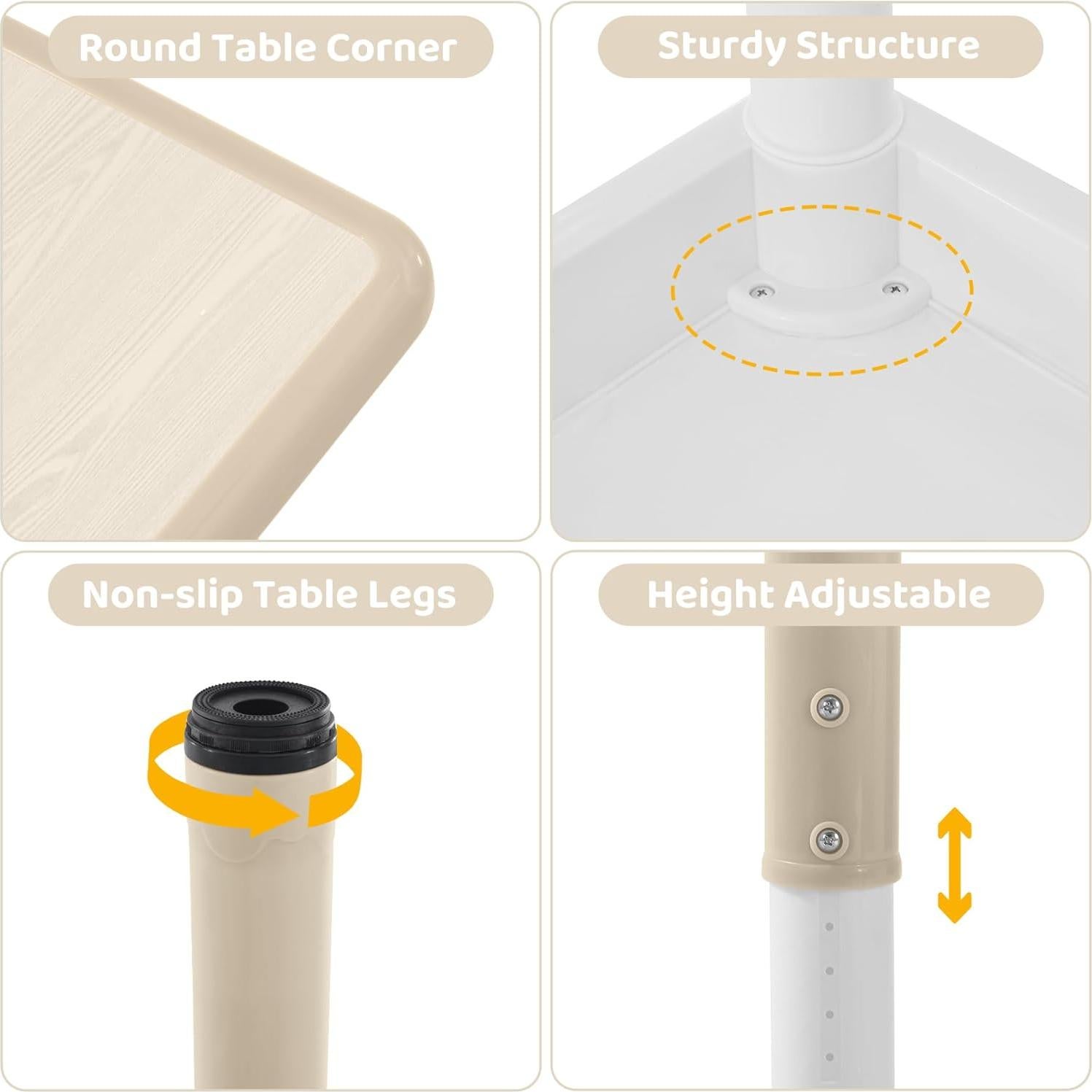 Juego de Mesa y 2 Sillas Ajustables Doreroom para Niños