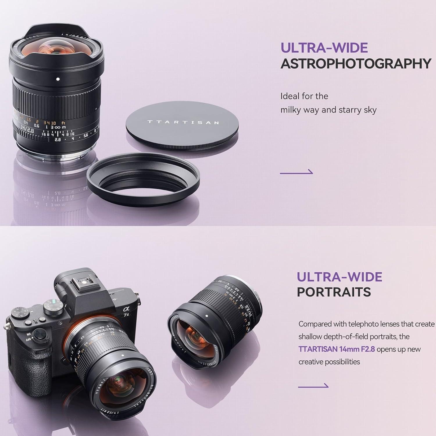 Lente Prime TTArtisan 14mm F2.8 Montura Z para Nikon