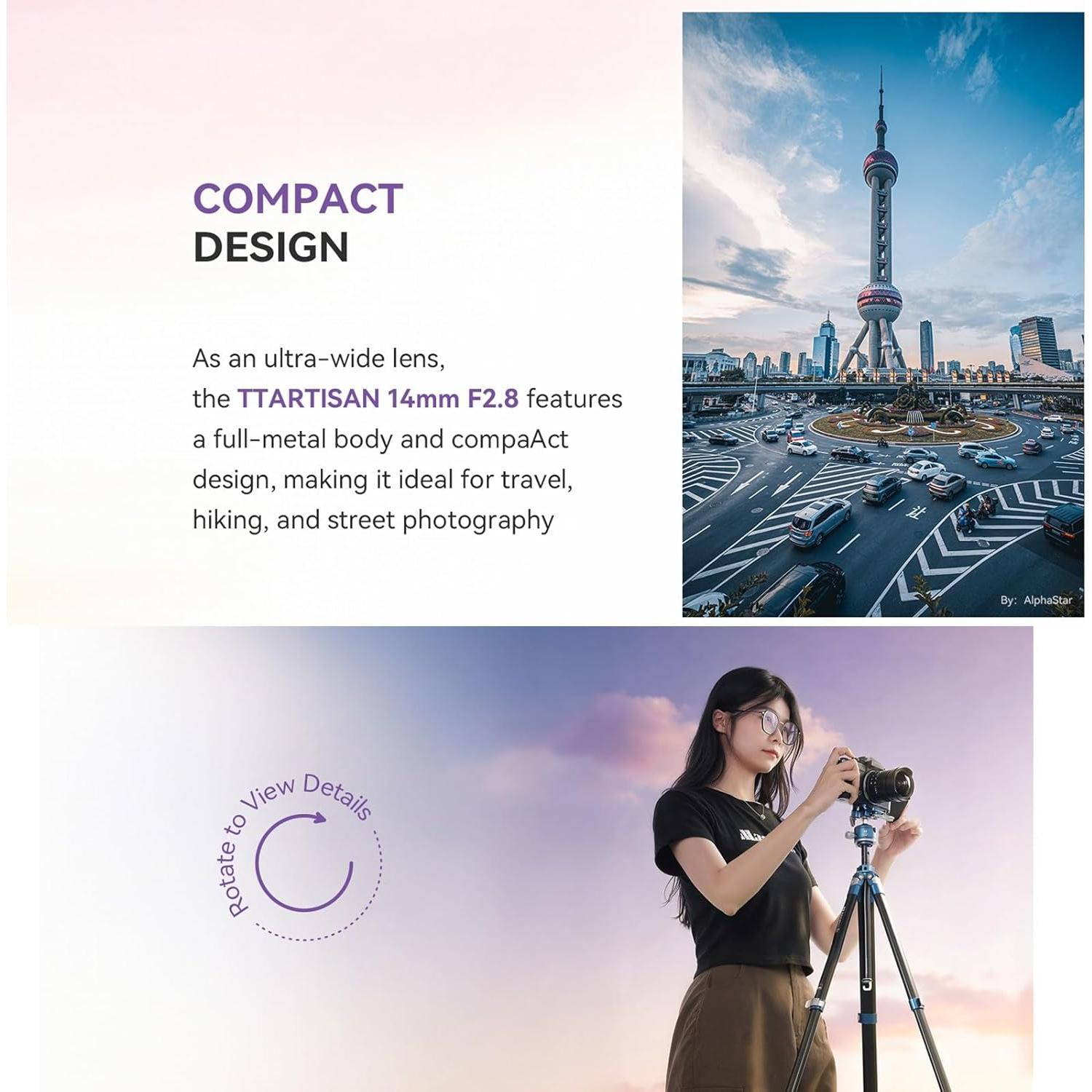 Lente Prime TTArtisan 14mm F2.8 Montura Z para Nikon