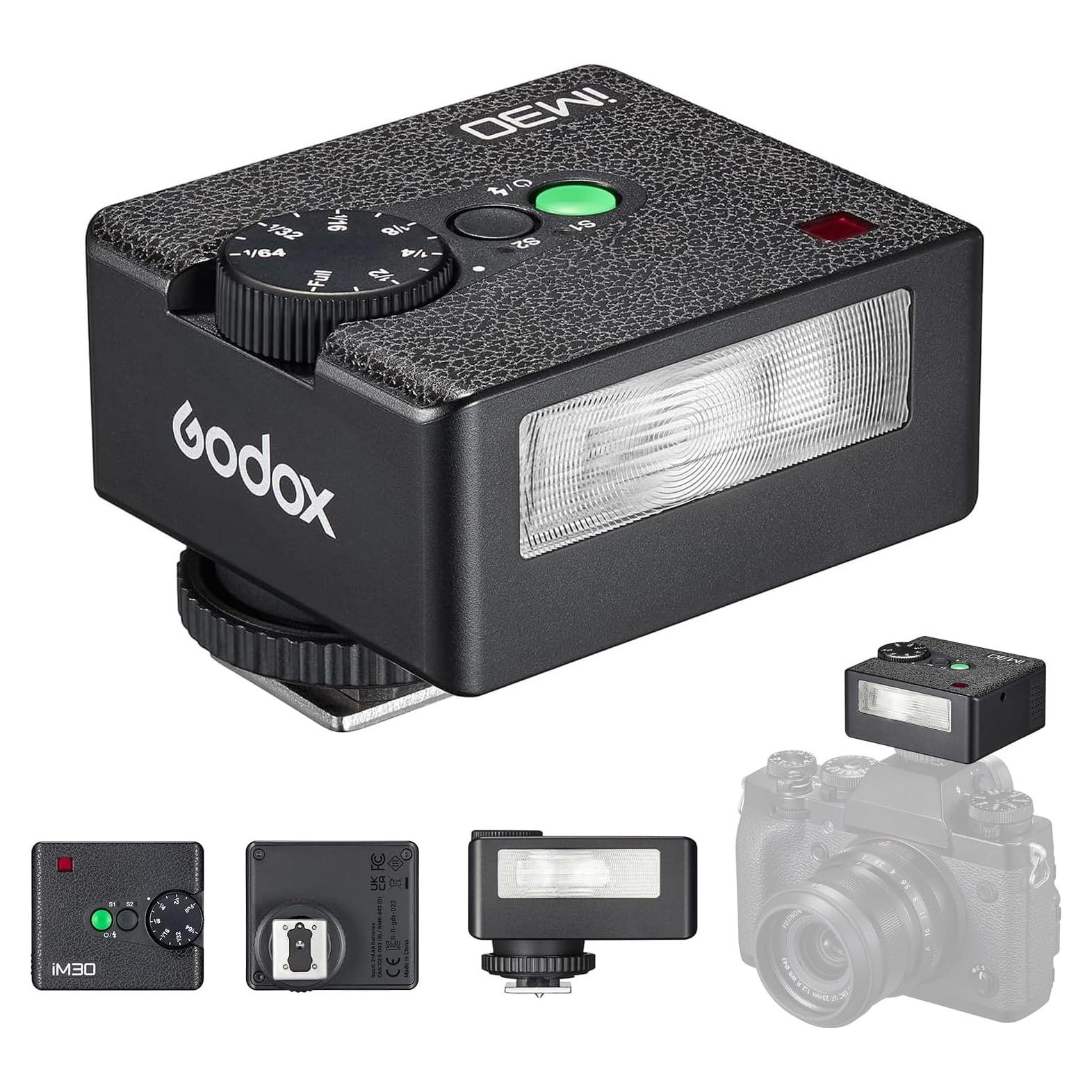 Flash Godox iM30 Mini, GN15, 7 Niveles, Compatible Canon Nikon